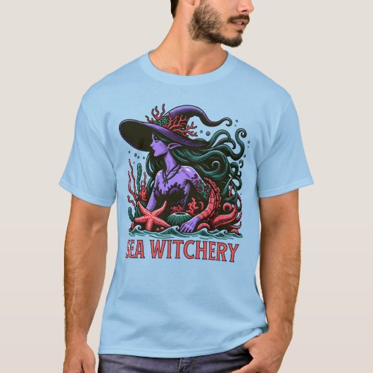 Zee Witchery Octopus Siren Beach T-shirt (Voorkant)