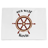 "ZEE WOLF", stuurwiel, gepersonaliseerd Groot Cadeauzakje (Voorkant)