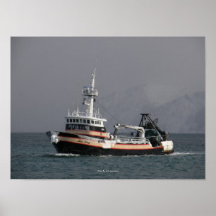 Zee Wolf, Vissen Trawler in de Nederlandse haven,  Poster