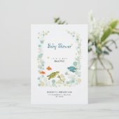 Zee World Baby shower Uitnodiging Kaart (Staand voorkant)