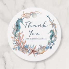 Zee Wreath | Beach Seahorse Shells Dankuwel Bedankjes Labels