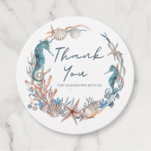 Zee Wreath Beach Seahorse Shells Dankuwel Bedankjes Labels