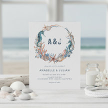 Zee Wreath | Rustige Beach Monogram Weddenschap