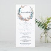 Zee Wreath | Tropisch strand Waterverf bruiloft Menu (Staand voorkant)