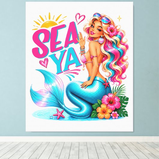 Zee Ya-100% Aanpasbaar Omwikkeld Canvas (Glans) Afdruk (Insitu (Houten vloer))