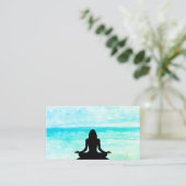 *~* Zee Yoga Ocean Beach Mindfulness Meditation Visitekaartje (Staand voorkant)