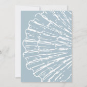 Zee You Soon Blue Scallop Shell Boy Baby shower Kaart (Achterkant)