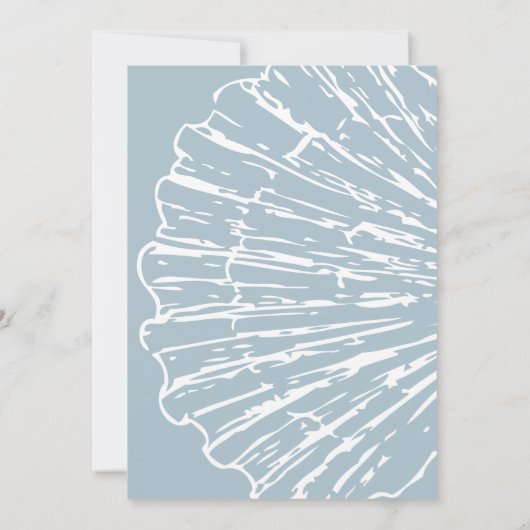 Zee You Soon Blue Scallop Shell Boy Baby shower Kaart (Achterkant)