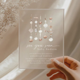 Zee You Soon Boho Beach Baby shower Acryl Uitnodigingen
