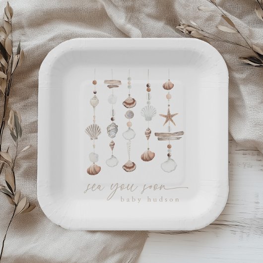 Zee You Soon Boho Beach Baby shower Papieren Bordje