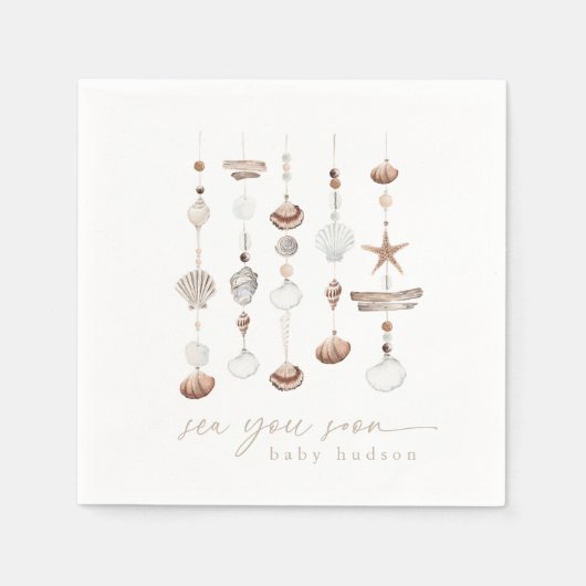 Zee You Soon Boho Beach Baby shower Servet (Voorkant)