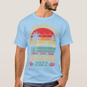  Zee Zand Sun Vacation 2022 St. Maarten Bea T-shirt