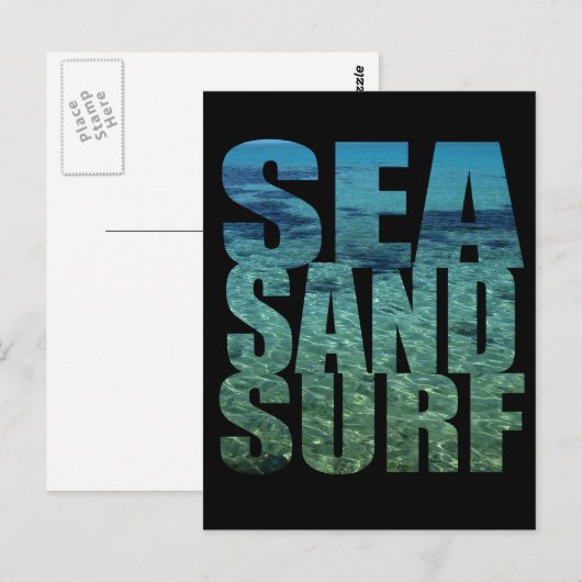 Zee Zand Surf Briefkaart (Voorkant / Achterkant)