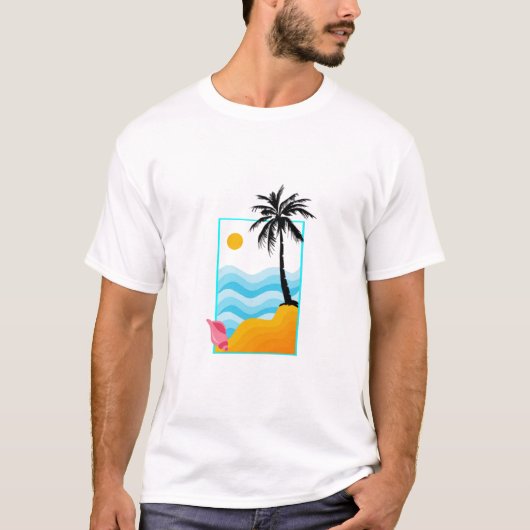Zee zand zon shell t-shirt (Voorkant)