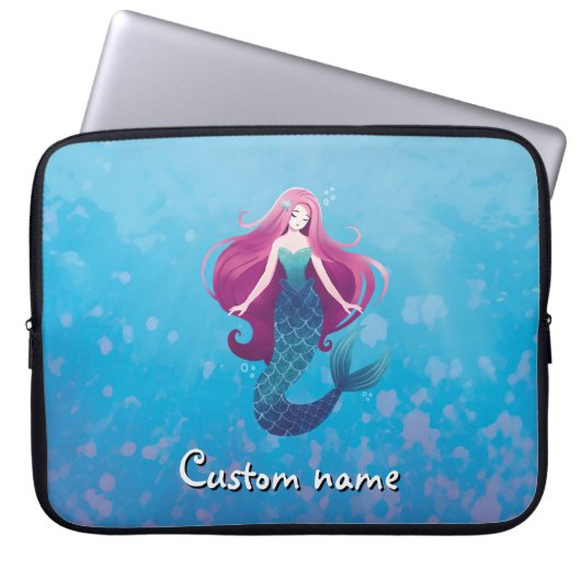  Zee Zeemeermin Gepersonaliseerde Laptop Sleeve Ho (Voorkant)