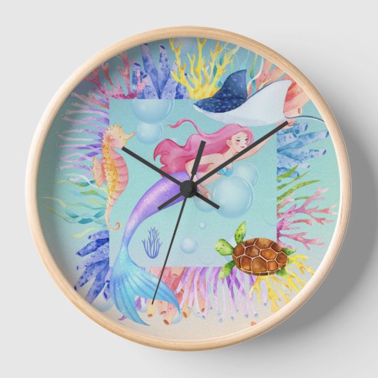 Zee Zeemeermin Waterverf Kind (Voorkant)