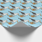 zee zeemeeuw op een zeeschip cadeaupapier (Hoek)