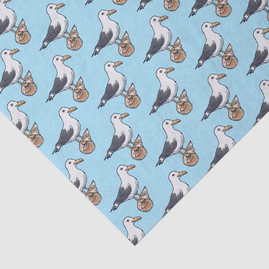 zee zeemeeuw op een zeeschip tissuepapier (Detail)