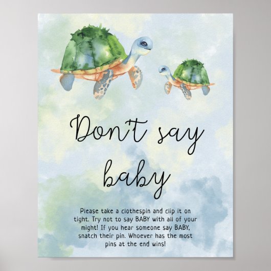 Zee zeeschildpadden - Zeg geen baby Poster (Voorkant)