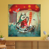 Zee Zeiler Vos Nest en Vogels Canvas Afdruk (Insitu (Woonkamer))