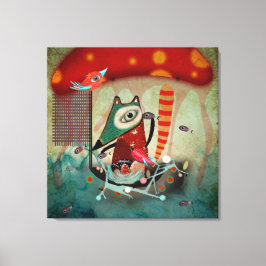 Zee Zeiler Vos Nest en Vogels Canvas Afdruk