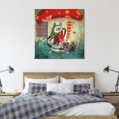 Zee Zeiler Vos Nest en Vogels Canvas Afdruk (Insitu (Slaapkamer))