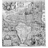 Zee-zenders en Wereldkaart van zeilschepen Douchegordijn (Voorkant)