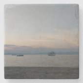 Zee zomerboten Marmeren Steen Onderzetter (Voorkant)