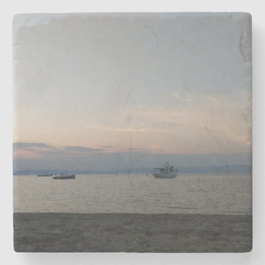 Zee zomerboten Marmeren Steen Onderzetter (Voorkant)