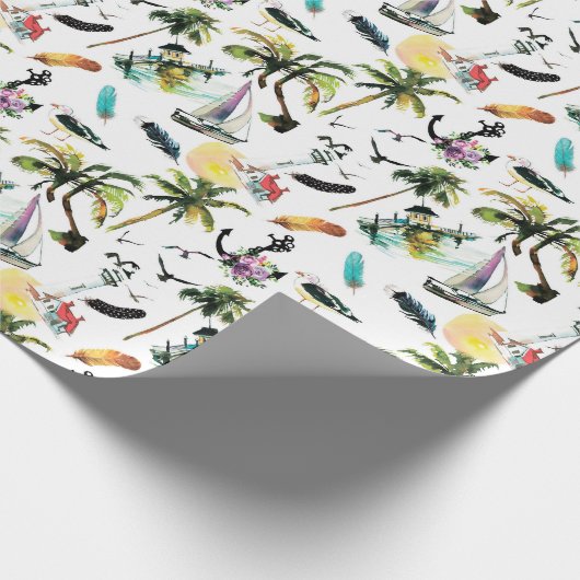 Zee zomerpakpapier cadeaupapier (Hoek)