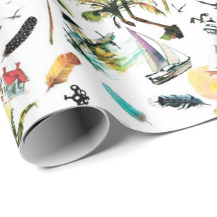 Zee zomerpakpapier cadeaupapier