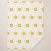 Zee zon schattig geel illustratie kind sherpa deken (Voorkant)