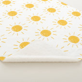 Zee zon schattig geel illustratie kind sherpa deken (3/4)