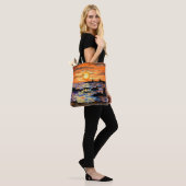 Zee Zonneweideliggend Canvas tas Landschap (Op model)