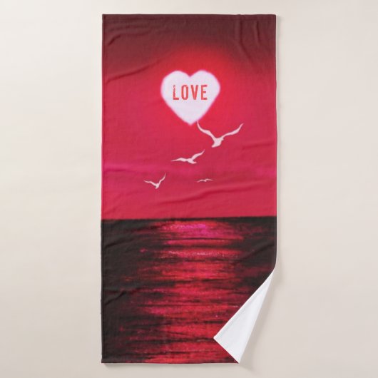 Zee Zonsondergang Badhanddoek Romantisch Liefdeson (Badhanddoek)