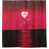 Zee Zonsondergang Douchegordijn Hartliefde (Voorkant)
