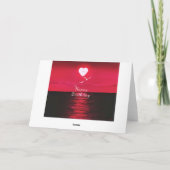 Zee Zonsondergang Hart Liefde Romantische Verjaard Kaart (Achterkant)