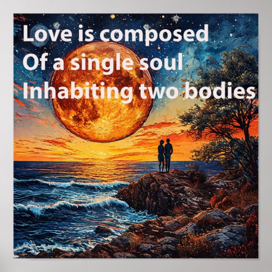 🌊 Zee Zonsondergang Koppel Liefde Romantische Val Poster (Voorkant)