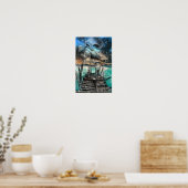 Zee Zonsondergang Vrouwen Dromen Poster Print Schi (Keuken)