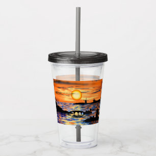 Zee Zonsopgang Landschap Acryl Tumbler Drinkbeker
