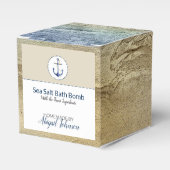 Zee Zout Badbom Navy Anker Waterverf Beach Bedankdoosjes (Voorkant Zijde)