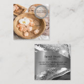 Zee zout orchideeën spa bloemenmassage aromatherap vierkante visitekaartje (Voorkant / Achterkant)