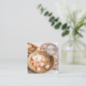 Zee zout orchideeën spa bloemenmassage aromatherap vierkante visitekaartje (Staand voorkant)