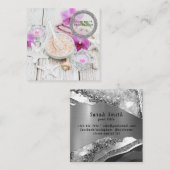 Zee zout orchideeën spa bloemenmassage aromatherap vierkante visitekaartje (Voorkant / Achterkant)