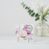 Zee zout orchideeën spa bloemenmassage aromatherap vierkante visitekaartje (Staand voorkant)