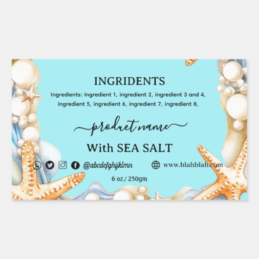 ZEE ZOUT Zelfgemaakte Zeep Label Rectangle (Voorkant)