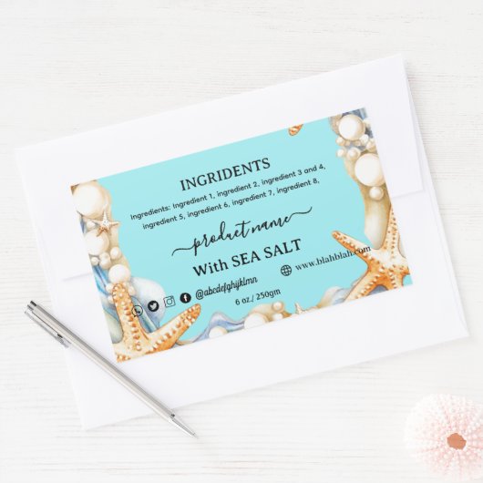 ZEE ZOUT Zelfgemaakte Zeep Label Rectangle (Envelop)