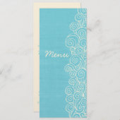 Zee zwaait het menu van het avondeten blauw en crè (Voorkant / Achterkant)