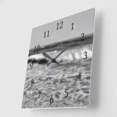 Zee Zwarte en Witte Oceaan Foto 177 Vierkante Klok (Hoek)