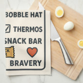 Zee Zwem Kit – Grappige Checklist Ontwerp voor Wil Theedoek (Quarter Fold)